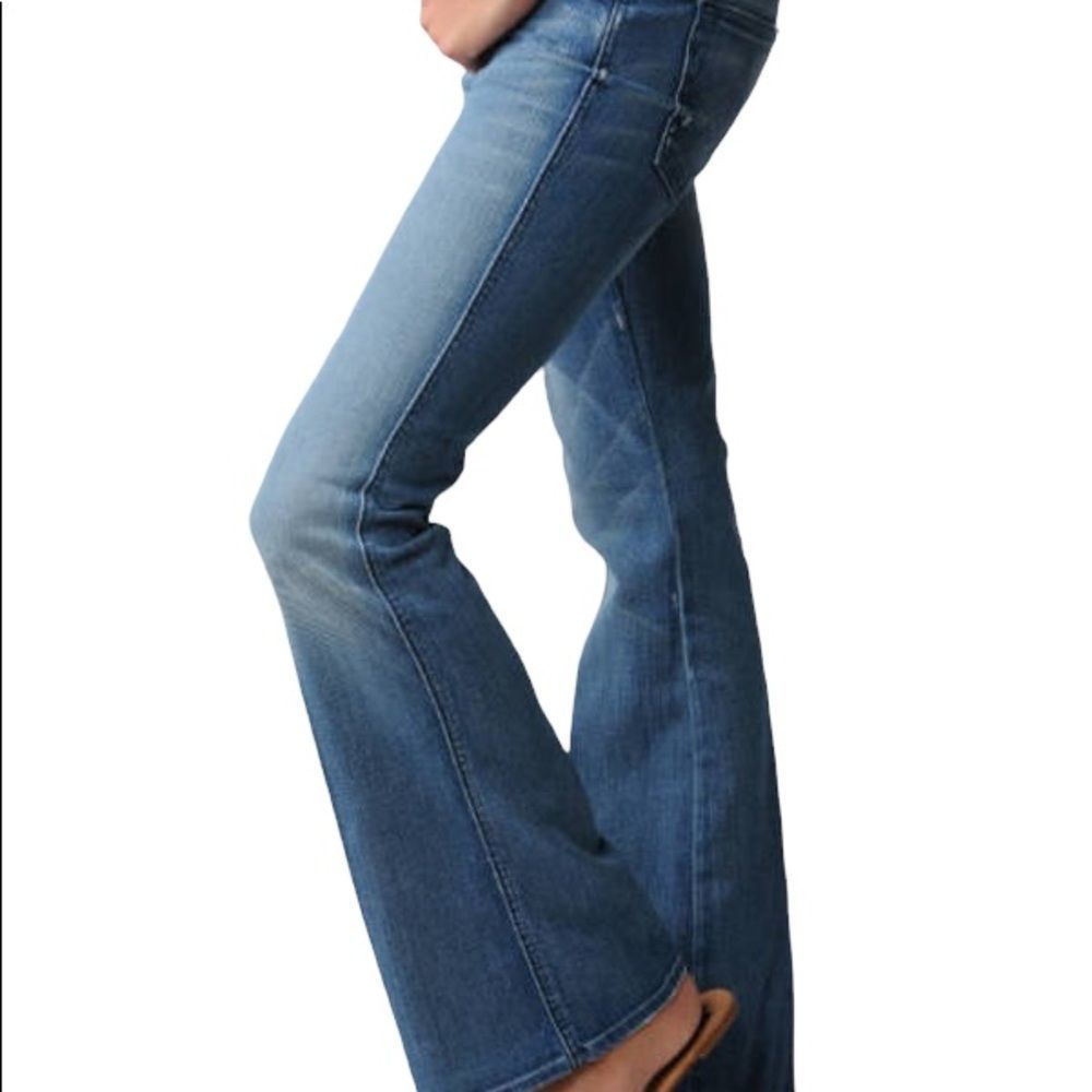 7 FOR ALL MANKIND LEXIE PETITE Jeans Sz 28 Mid-Rise Blue Stretch in EUC
